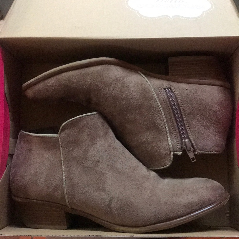 Taupe Suede Ankle Boots